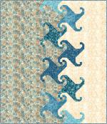 Hoffman Batik Sew the Rainbow U2481 443 Sea Salt Shell By The Yard